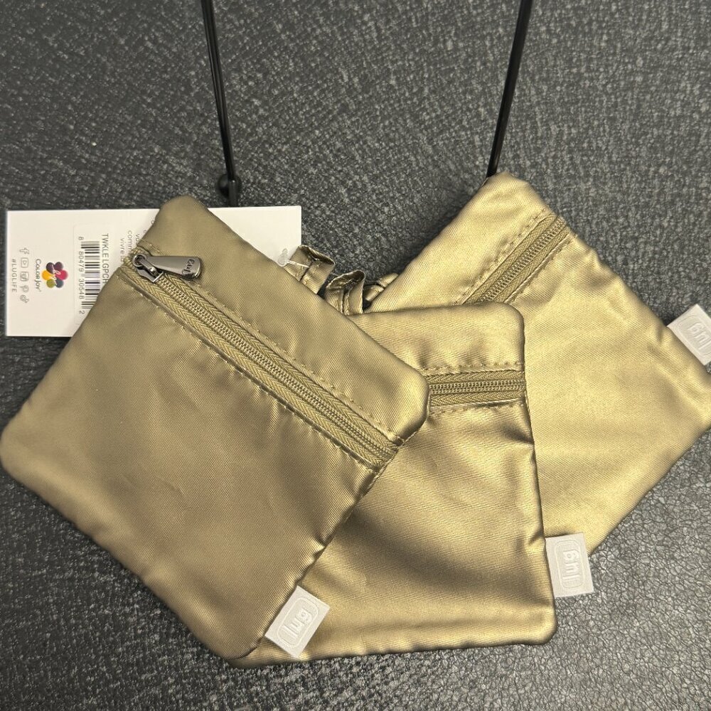Lug Twinkle Pouches. Set of 3 Metallic Walnut NWT